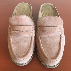 Madewell Pink Suede Slide Ons